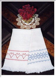 Towel Huck Pattern #1 - The Hearts in a Row & The Victorian Design
